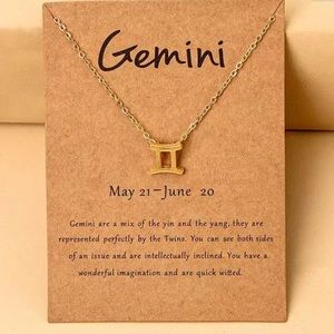 🎉 New Gemini Zodiac Gold Plated Necklace